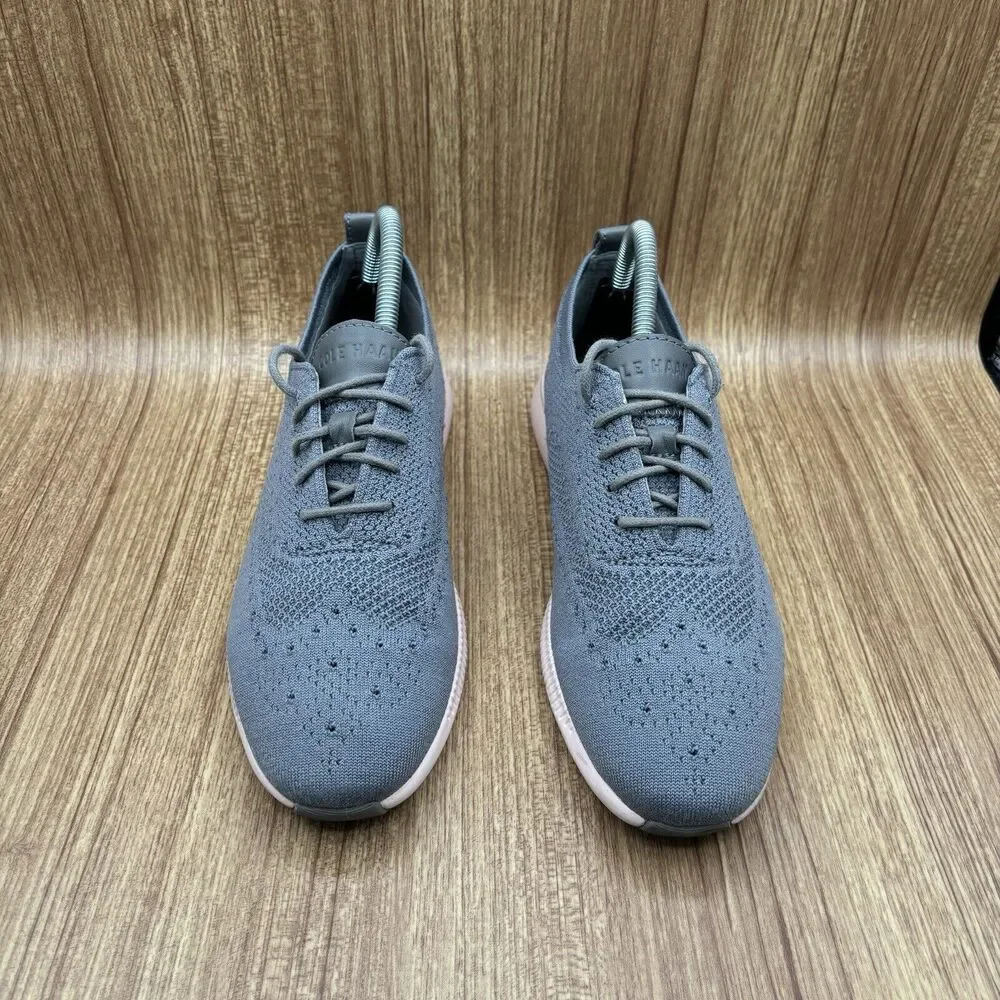Cole Haan 2. Zero Grand OS Shoes lace up Pink Soles Gray Mesh Oxford Women 8.5 B